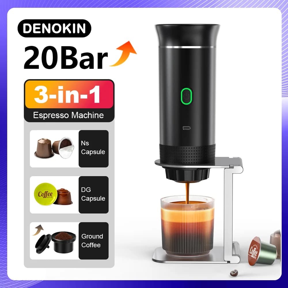Prenosný 3 v 1 espresso kávovar