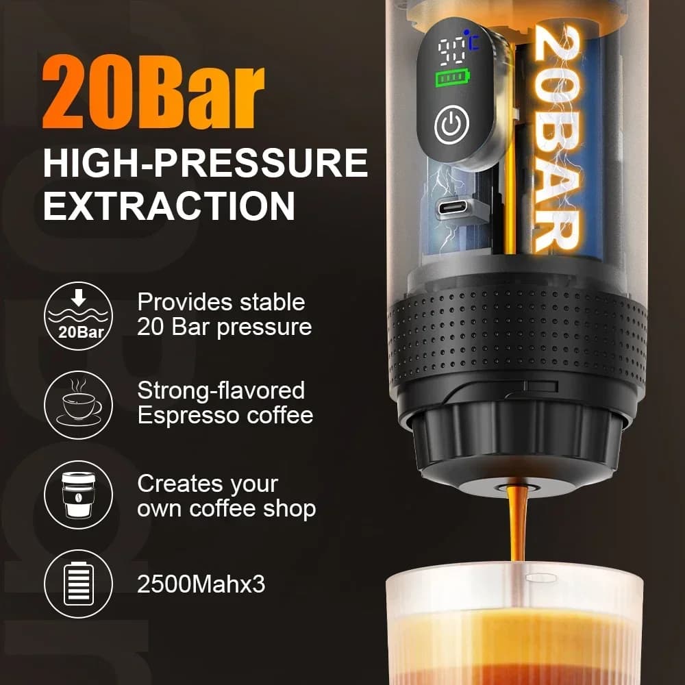 Prenosný espresso kávovar 3 v 1
