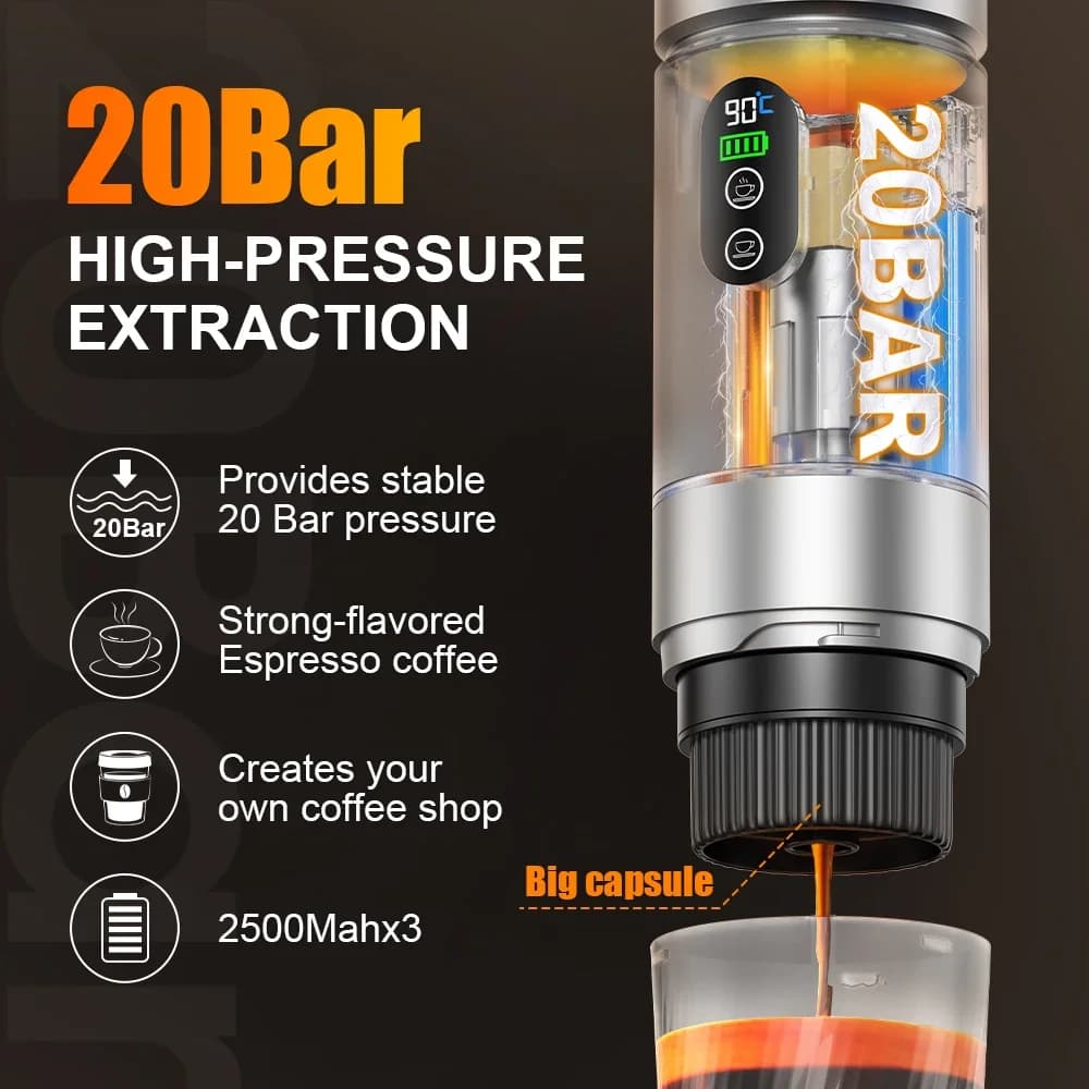 Prenosný espresso kávovar 3 v 1